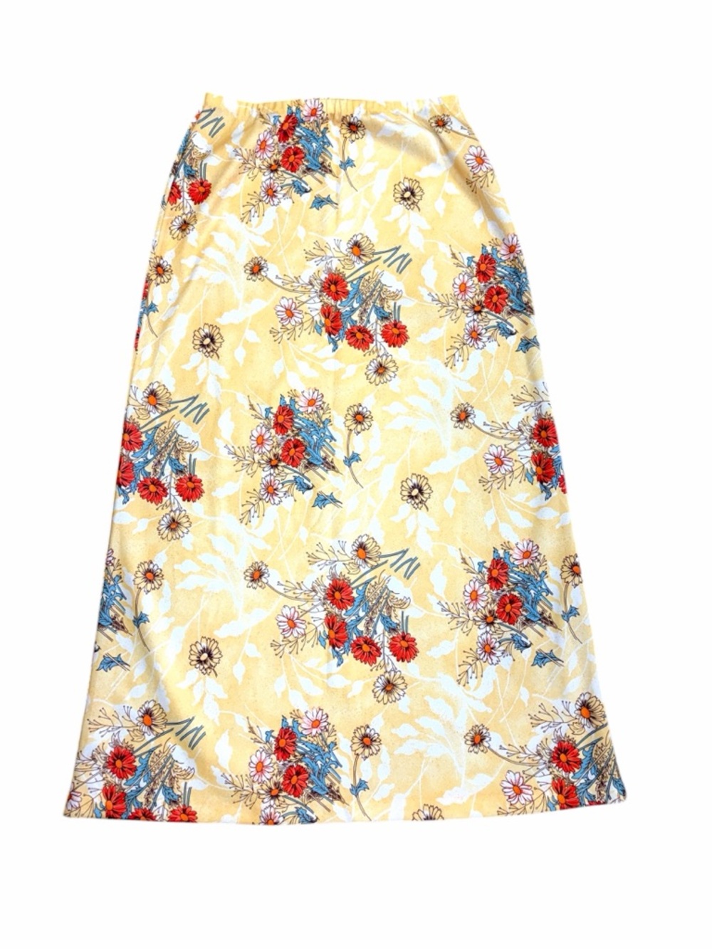 Vintage 60s/70s Beeline Fashions Yellow Floral Maxi Skirt - 18